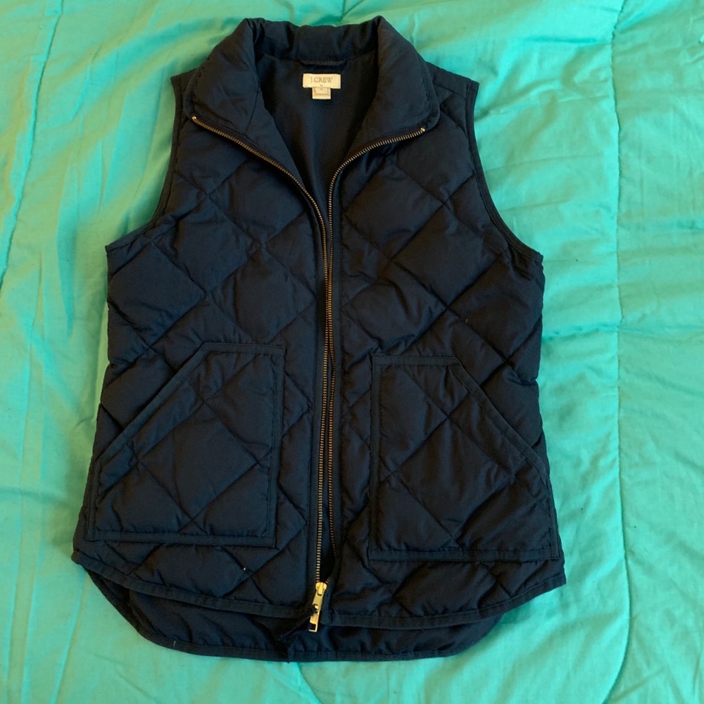 J. Crew Quilted Down Puffer Vest - Navy